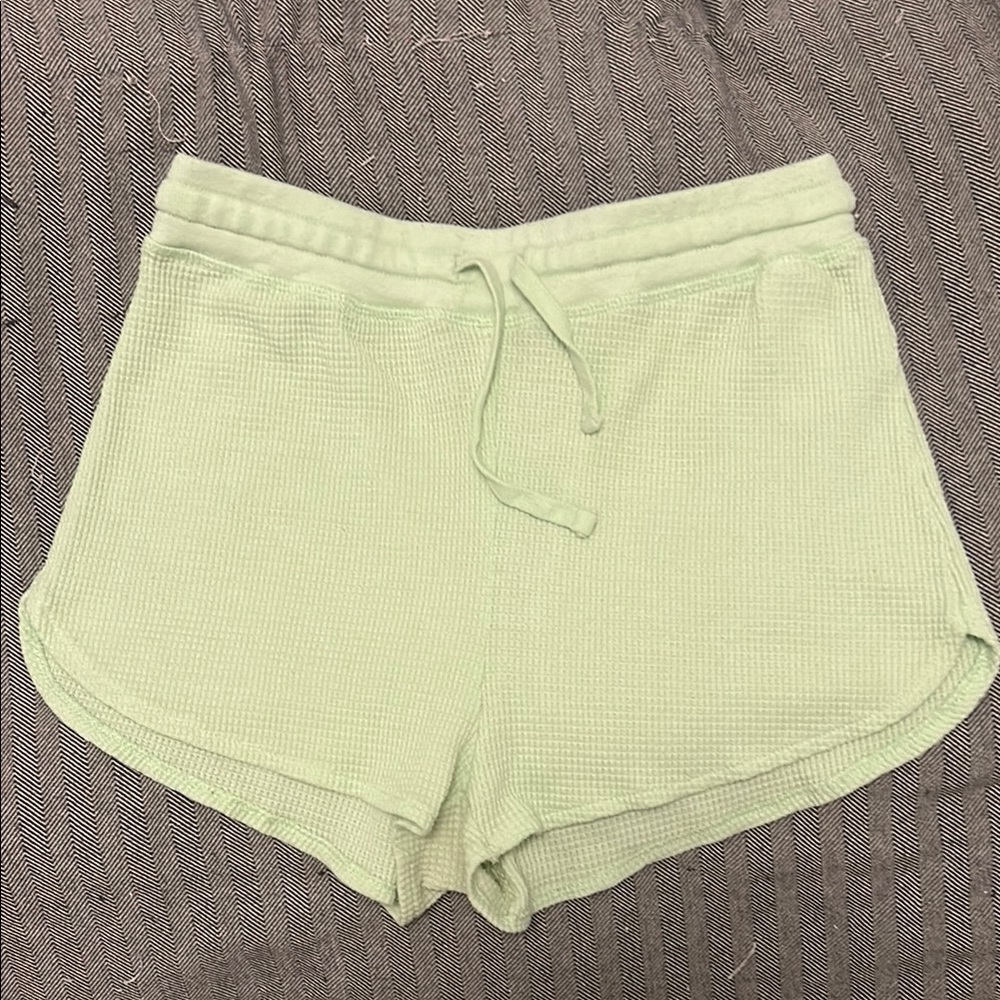 TNA Mint Green Waffle Knit Shorts